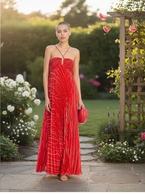 BCBGMaxAzria Pleated Maxi Gown